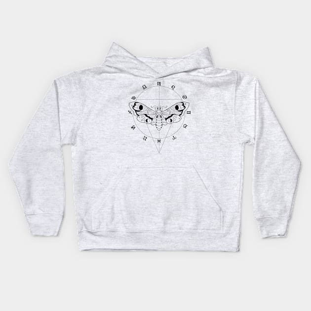 Deaths Head Zodiac Kids Hoodie by Twisted Squid